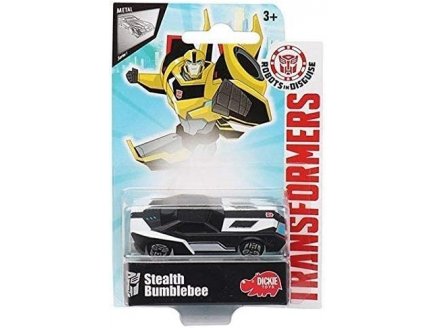 TRANSFORMERS : STEALTH BUMBLEBEE - VEHICULE MINIATURE METAL NOIR ET BLANC - VOITURE - HASBRO