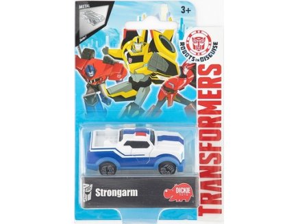 TRANSFORMERS : VOITURE STRONGARM - VEHICULE MINIATURE METAL BLANC ET BLEU - VOITURE - HASBRO