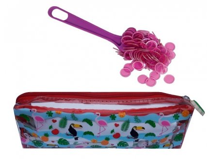 TROUSSE BINGO + BATON MAGNETIQUE FUCHSIA + 100 PIONS DE LOTO - KIT COMPLET 3 EN 1 - LOTOQUINE