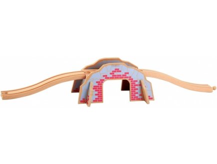 TUNNEL ET PONT EN BOIS - BEEBOO - ACCESSOIRE CIRCUIT TRAIN EN BOIS