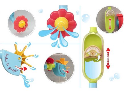 Tuyaux folies sophie la girafe - circuit d'eau 11 pieces - Vulli - 523425 - jouet de bain bebe