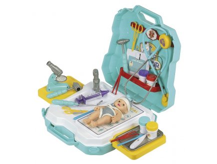 VALISE CENTRE PEDIATRIQUE POUR POUPON - MALETTE DE SOINS DOCTEUR - NURSERY POUPEE