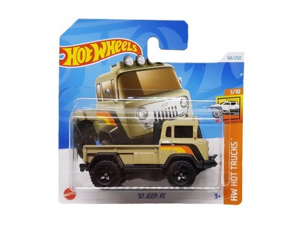 VEHICULE 57 JEEP FC HOT WHEELS 1/64 - HW HOT TRUCKS 3/10 - MATTEL - HTC30 - PETITE VOITURE METAL