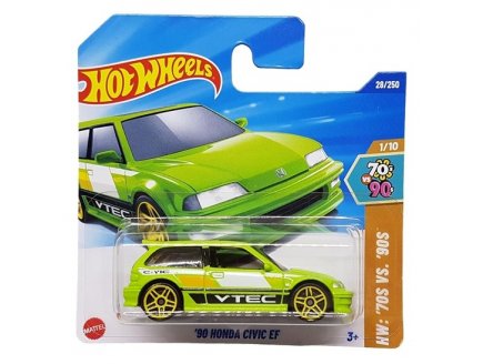 V�hicule 90 Honda Civic EF Hot Wheels 1/64 - HW 70s vs. 90s 1/10 - Mattel - HYX90 - Petite voiture m�tal
