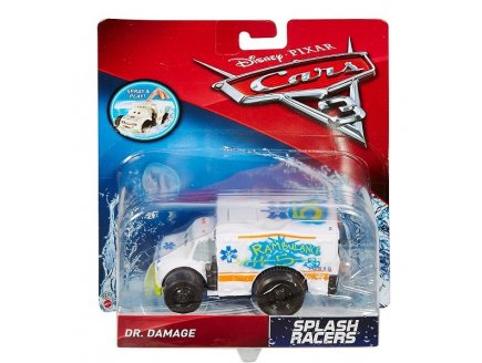 VEHICULE CARS 3 VEHICULE NAGEUR - DR DAMAGE AMBULANCE BLANCHE - VOITURE MINIATURE - MATTEL - DXW12