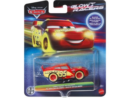 Véhicule Cars Glow Racers : Flash Mcqueen - Voiture Miniature - Mattel - HPG77