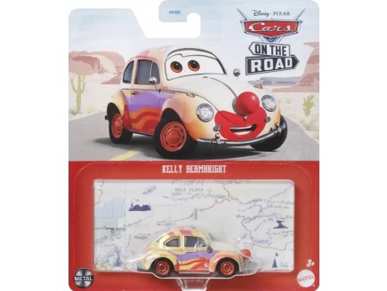 VEHICULE CARS KELLY BEAMBRIGHT - VOITURE MINIATURE JAUNE ET BLANCHE - MATTEL - HKY31