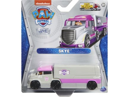 VEHICULE EN METAL PAT PATROUILLE BIG TRUCK PUPS : LE GRAND CAMION DE STELLA GRIS ET ROSE - VEHICULE MINIATURE - SPIN MASTER