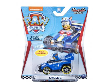 VEHICULE EN METAL PAT PATROUILLE : CHASE ET SA VOITURE DE POLICE  - VOITURE MINIATURE READY RAGE RESCUE - SPIN MASTER