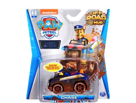 VEHICULE EN METAL PAT PATROUILLE OFF ROAD MUD : CAMION DE POLICE CHASE - VOITURE MINIATURE - SPIN MASTER