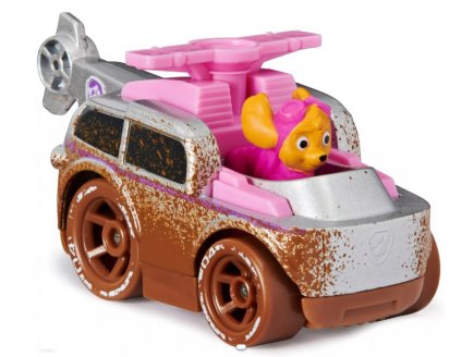 Vehicule en metal pat patrouille off road mud : stella avec son helicoptere - voiture miniature - Spin master 20126470