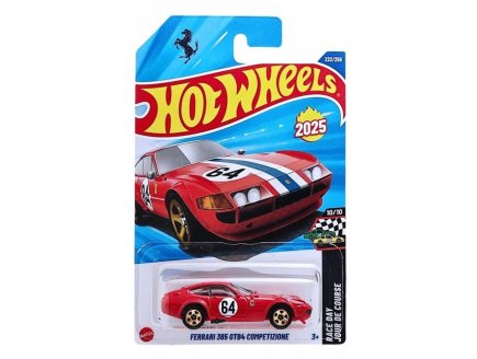 Vehicule Ferrari 365 GTB4 Competizione Hot Wheels 1/64 - HW Race Day 10/10 - Mattel - HYW48 - Petite voiture m�tal
