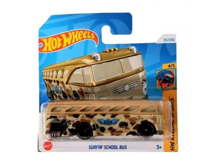 VEHICULE SURFIN SCHOOL BUS HOT WHEELS 1/64 - HW XTREME SPORTS 4/5 - MATTEL - HTB99 - PETITE VOITURE METAL
