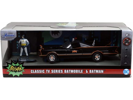 Voiture classic tv series batmobile + batman - dc - voiture 1/32 + figurine - vehicule en metal - jada