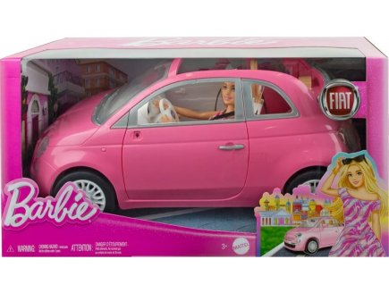 VOITURE FIAT 500 ROSE + 1 POUPEE BARBIE - MATTEL - HRG59 - VEHICULE BARBIE