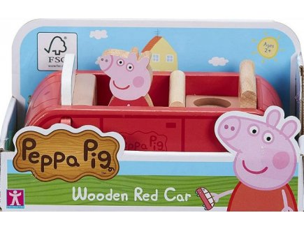 VOITURE ROUGE DE PEPPA PIG + FIGURINE PEPPA LE COCHON - GIOCHI PREZIOSI - MONDE MINIATURE PEPPA LE COCHON