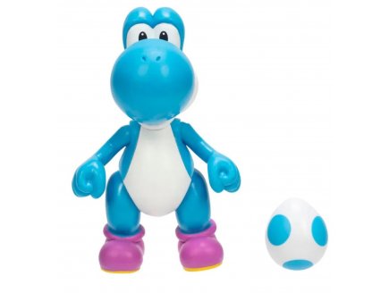 Yoshi Bleu Ciel avec Oeuf : Figurine Super Mario 11 cm - Personnage