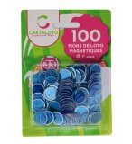 100 PIONS DE LOTO MAGNETIQUES BLEU - JETONS MARQUAGE - ACCESSOIRE BINGO - CARTALOTO