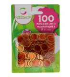 100 PIONS DE LOTO MAGNETIQUES ORANGE - JETONS MARQUAGE - ACCESSOIRE BINGO - CARTALOTO