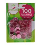 100 PIONS DE LOTO MAGNETIQUES ROSE - JETONS MARQUAGE - ACCESSOIRE BINGO - CARTALOTO