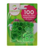 100 PIONS DE LOTO MAGNETIQUES VERT - JETONS MARQUAGE - ACCESSOIRE BINGO - CARTALOTO