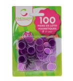 100 PIONS DE LOTO MAGNETIQUES VIOLET - JETONS MARQUAGE - ACCESSOIRE BINGO - CARTALOTO