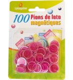100 PIONS MAGNETIQUES FUSHIA - JETONS MARQUAGE LOTO - LOTOQUINE