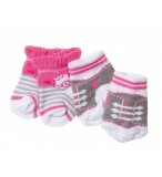 2 PAIRES DE CHAUSSETTES GRIS ET BLANCHES BABY BORN 43 CM - ZAPF CREATION (ZA405)