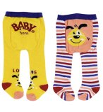 2 PAIRES DE COLLANTS CHIEN : JAUNE ET ORANGE BABY BORN 43 CM - ZAPF CREATION