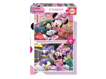 2 puzzles Disney Junior : Minnie, Figaro et Daisy 2 x 20 pi�ces - Dessin anim� - Educa - 19297