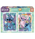 2 PUZZLES DISNEY STITCH : PORTRAITS DE STITCH & ANGEL 2 X 500 PIECES - DESSIN ANIME - EDUCA - 19732