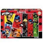 2 PUZZLES MIRACULOUS : LADYBUG ET SES AMIS SUPER-HEROS 2 x 100 PIECES - DESSIN ANIME - EDUCA - 19969