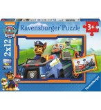 2 PUZZLES PAT PATROUILLE : MARCUS CHASE RYDER ZUMA ROCKY PARTENT EN MISSION 12 PIECES - RAVENSBURGER - 075911