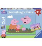 2 PUZZLES PEPPA PIG EN PROMENADE ET LE GOUTER 24 PIECES - RAVENSBURGER - 090822