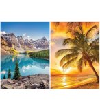 2 PUZZLES PLAGE PARADISIAQUE ET LAC DE MONTAGNE 500 PIECES - EVASION, PAYSAGE - RAVENSBURGER - 172672