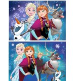 2 PUZZLES REINE DES NEIGES : ELSA ANNA ZWEN ET OLAF S'AMUSENT 24 PIECES - RAVENSBURGER - 090747