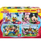 4 PUZZLES ENFANT DISNEY : MICKEY PLUTO DINGO MINNIE ET DONALD 20 - 30 - 60 - 80 PIECES - EDUCA - 18627