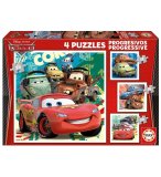 4 PUZZLES PROGRESSIFS CARS DISNEY PIXAR : FLASH MCQUEEN ET SES AMIS 12 / 16 / 20 / 25 PIECES - EDUCA - 14942