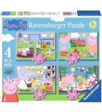 4 PUZZLES PROGRESSIFS COCHON PEPPA PIG : A PLAGE - AU PARC ET AU PIQUE-NIQUE 12 - 16 - 20 - 24 PIECES - RAVENSBURGER - 069583