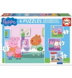 4 PUZZLES PROGRESSIFS : PEPPA LE COCHON / PIG 12 - 16 - 20 - 25 PIECES - EDUCA - 16817