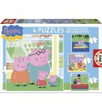 4 PUZZLES PROGRESSIFS : PEPPA LE COCHON / PIG 6 - 9 - 12 - 16 PIECES - EDUCA - 15918