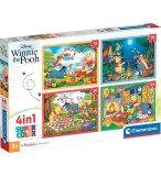 4 PUZZLES PROGRESSIFS WINNIE L'OURSON : DANS LA FORET - AU COIN DU FEU 12 - 16 - 20 - 24 PIECES - CLEMENTONI 21514