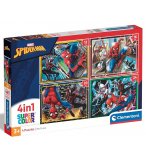 4 PUZZLES SPIDER-MAN : LES POUVOIRS DE L'HOMME ARAIGNEE 12 / 16 / 20 / 24 PIECES - SUPERCOLOR - CLEMENTONI - 21515