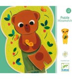 5 PUZZLES EN BOIS MIXAMATCH - 3 PIECES - DJECO - PUZZLE A ENCASTRER - DJ01553