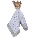 BAMBI DOUDOU PLAT LANGE BLANC ET GRIS 39 X 39 CM - PELUCHE DISNEY FAON BRUN - NICOTOY