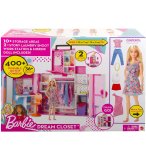 BARBIE MAISON : LE DRESSING TRANSPORTABLE + ACCESSOIRES - HABITS - VETEMENT - 1 POUPEE MANNEQUIN - 35 ELEMENTS - MATTEL - HGX57