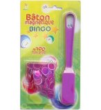 BATON MAGNETIQUE BINGO FUSHIA + 100 PIONS DE LOTO - RAMASSE PIONS - LOTOQUINE