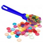 BATON MAGNETIQUE BLEU + 100 PIONS DE LOTO - RAMASSE JETONS - KIT ACCESSOIRES BINGO