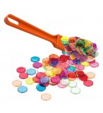BATON MAGNETIQUE ORANGE + 100 PIONS DE LOTO - RAMASSE JETONS - KIT ACCESSOIRES BINGO