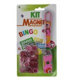 BATON MAGNETIQUE SYMBOLES BINGO ROSE + 100 PIONS DE LOTO - RAMASSE JETONS - CARTALOTO